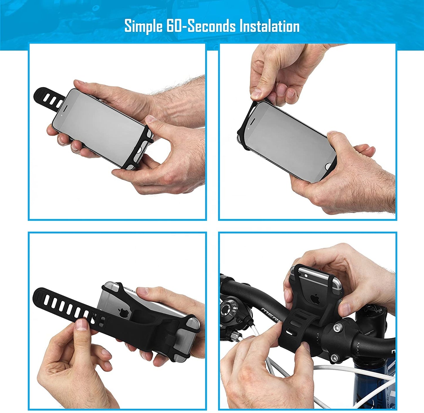 Soporte Teléfono Para Bicicleta Moto Elástico